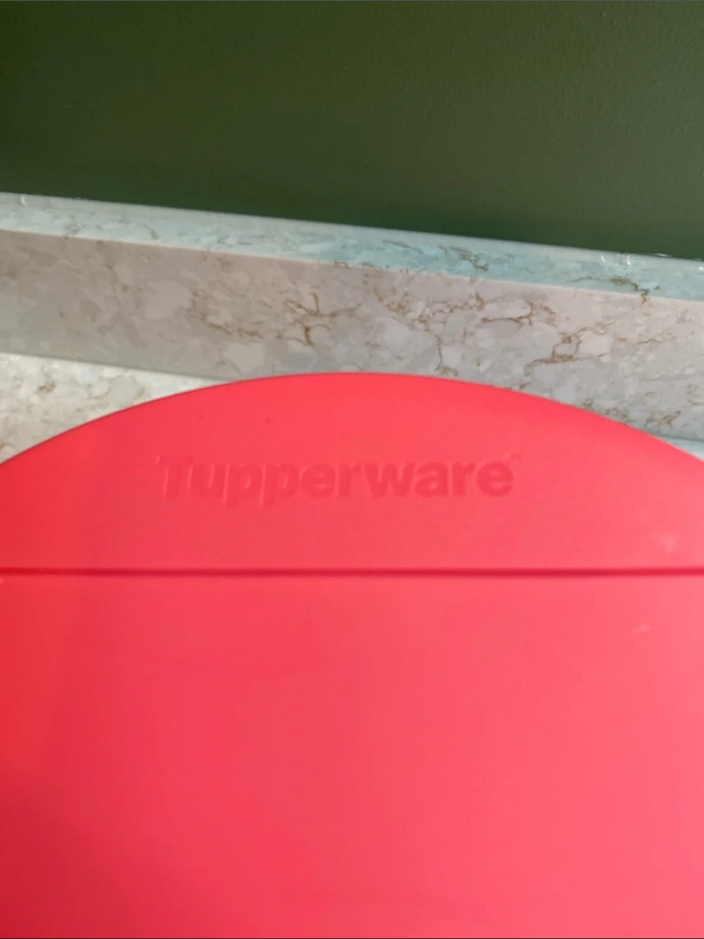 Tupperware Bright Coral Red Round Lid
